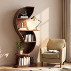 Bay Furniture Enclosed S-Wave Walnut Bookcase