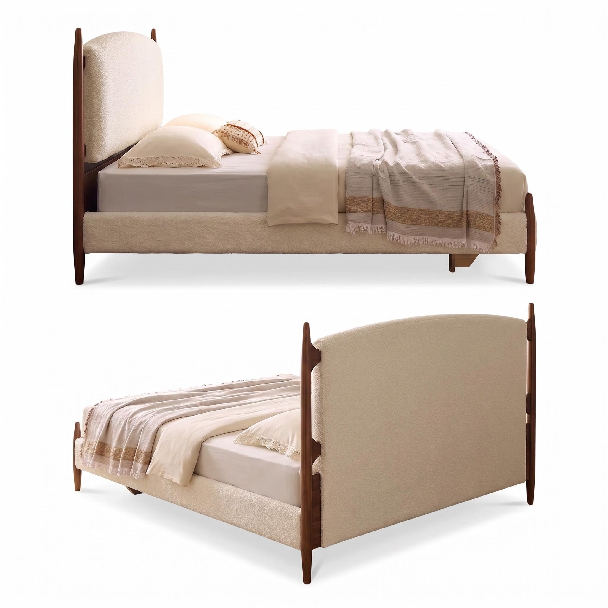 Bay Furniture Tall Post Boucle Bed – Frame Only