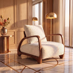 Bay Furniture Sculpted Arm Boucle Accent Chair
