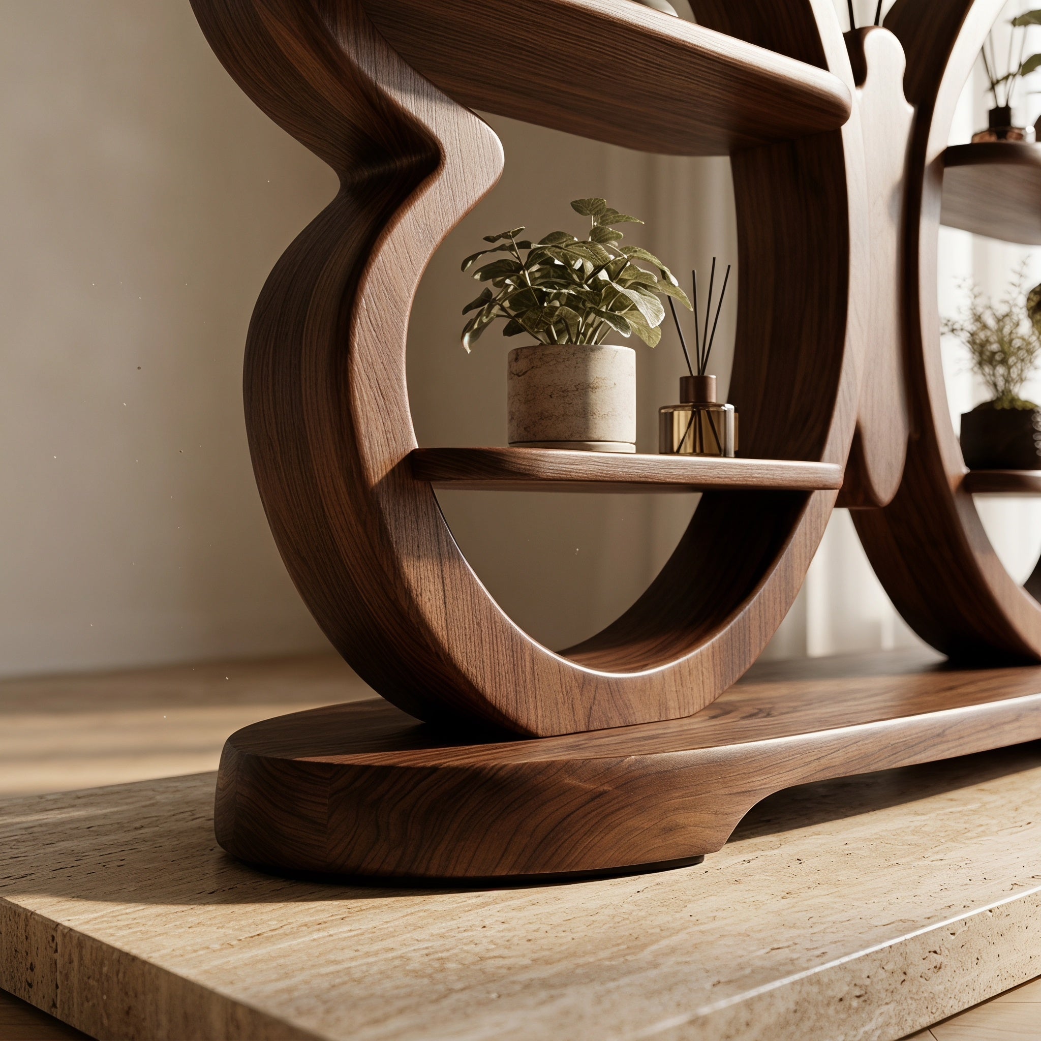 Bay Furniture Butterfly Display Shelf in Walnut