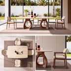 Bay Furniture Infinity Loop Walnut Base Sintered Stone Dining Table