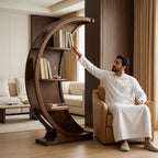 Bay Furniture Crescent Moon Walnut Bookshelf