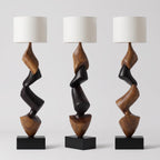 Bay Furniture Two-Tone Flame Wave Sculptural Floor Lamp