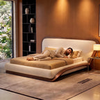Bay Furniture Curved Wood Frame Platform Bed – Frame Only
