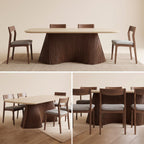 Bay Furniture Fluted Drum Pedestal Sintered Stone Dining Table
