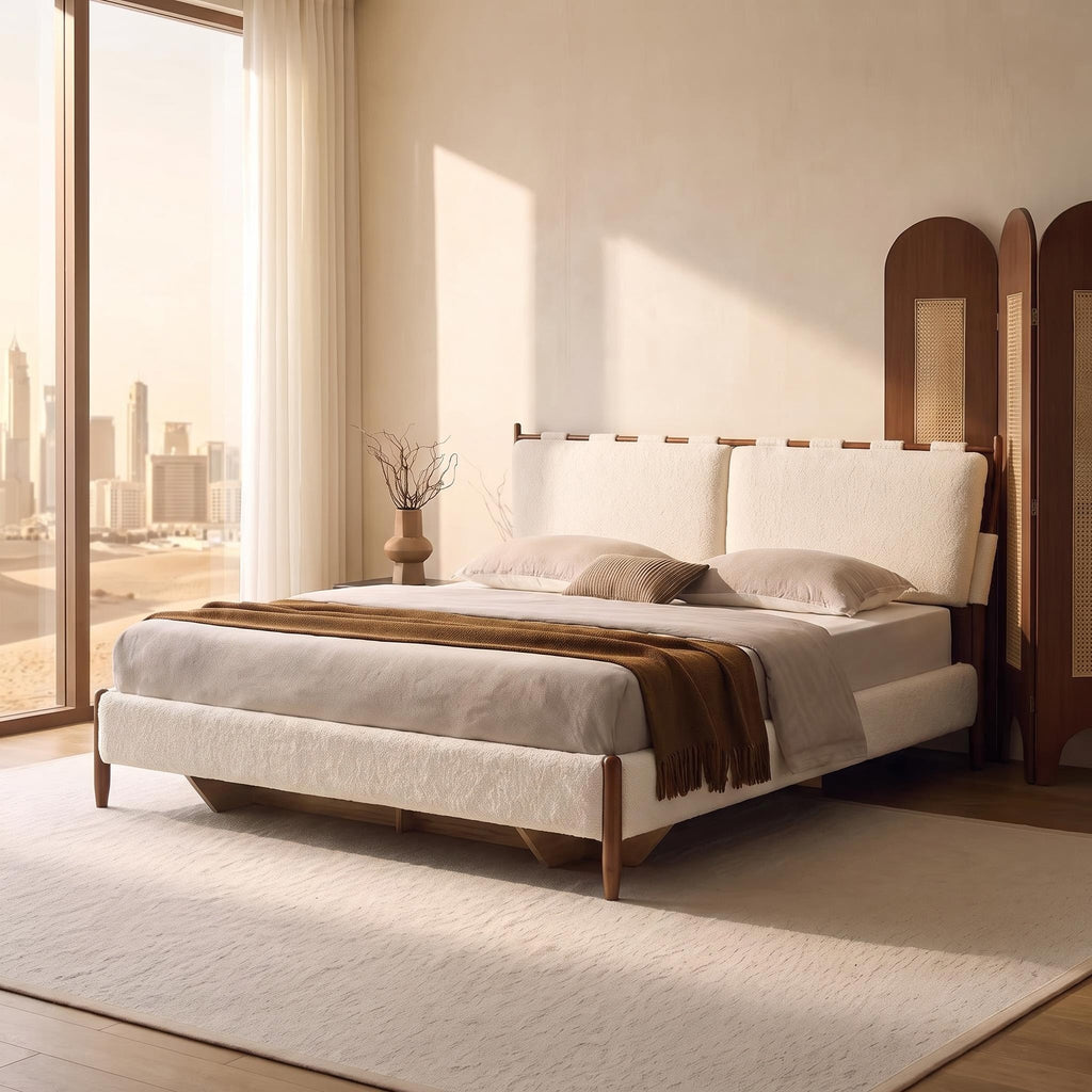 Bay Furniture Ladder Rail Boucle Bed – Frame Only