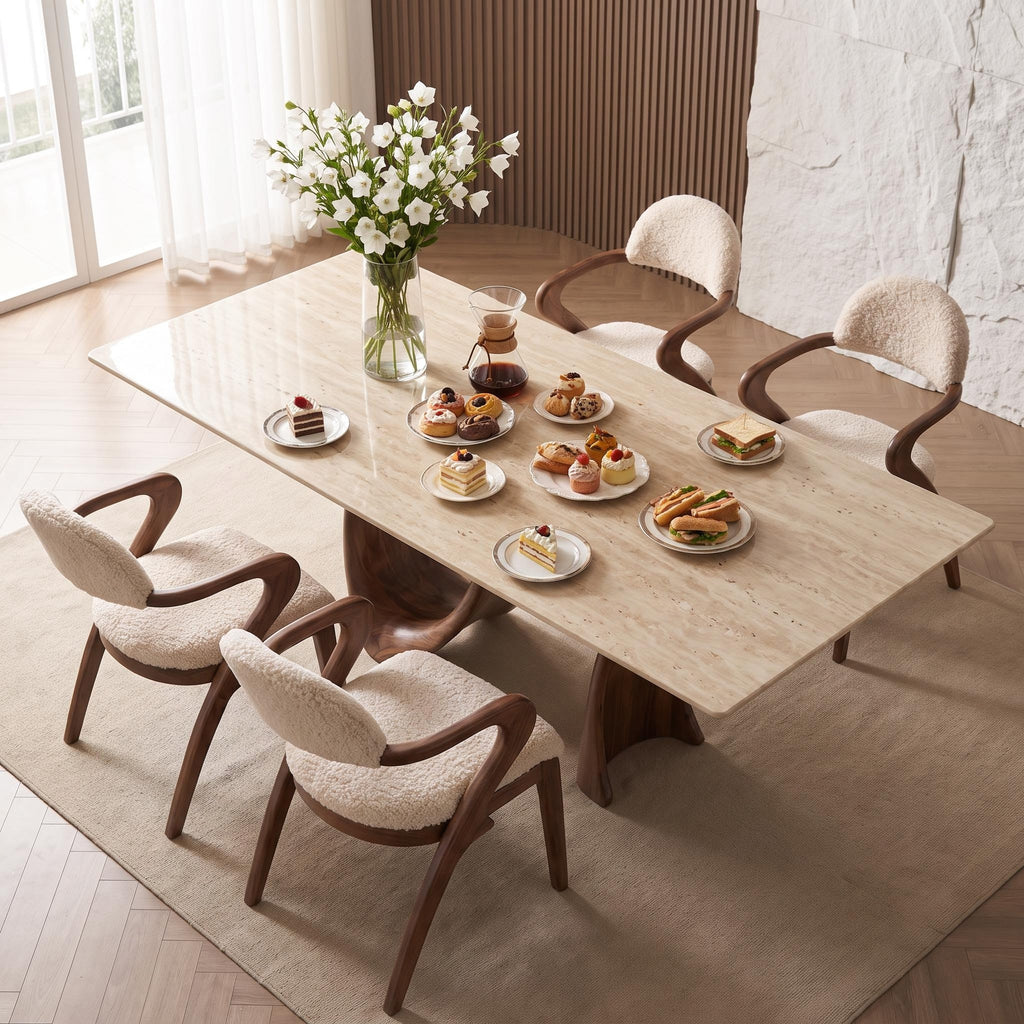 Bay Furniture Mobius Twist Pedestal Sintered Stone Dining Table