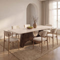 Bay Furniture Double Arch Walnut Base Sintered Stone Dining Table