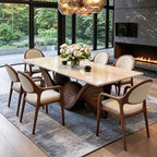 Bay Furniture Wave Spiral Pedestal Sintered Stone Dining Table
