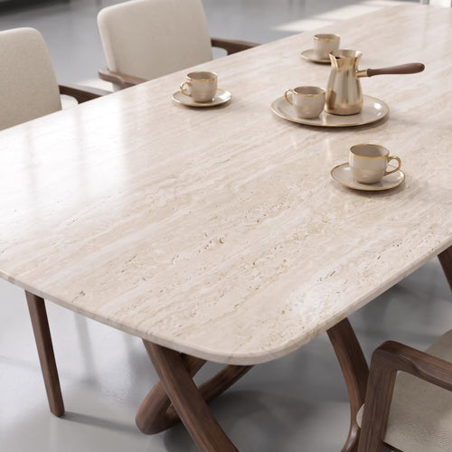 Bay Furniture Cross Leg Sintered Stone Dining Table