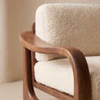 Bay Furniture Floating Armrest Wood Sofa – Boucle 3-Piece Set