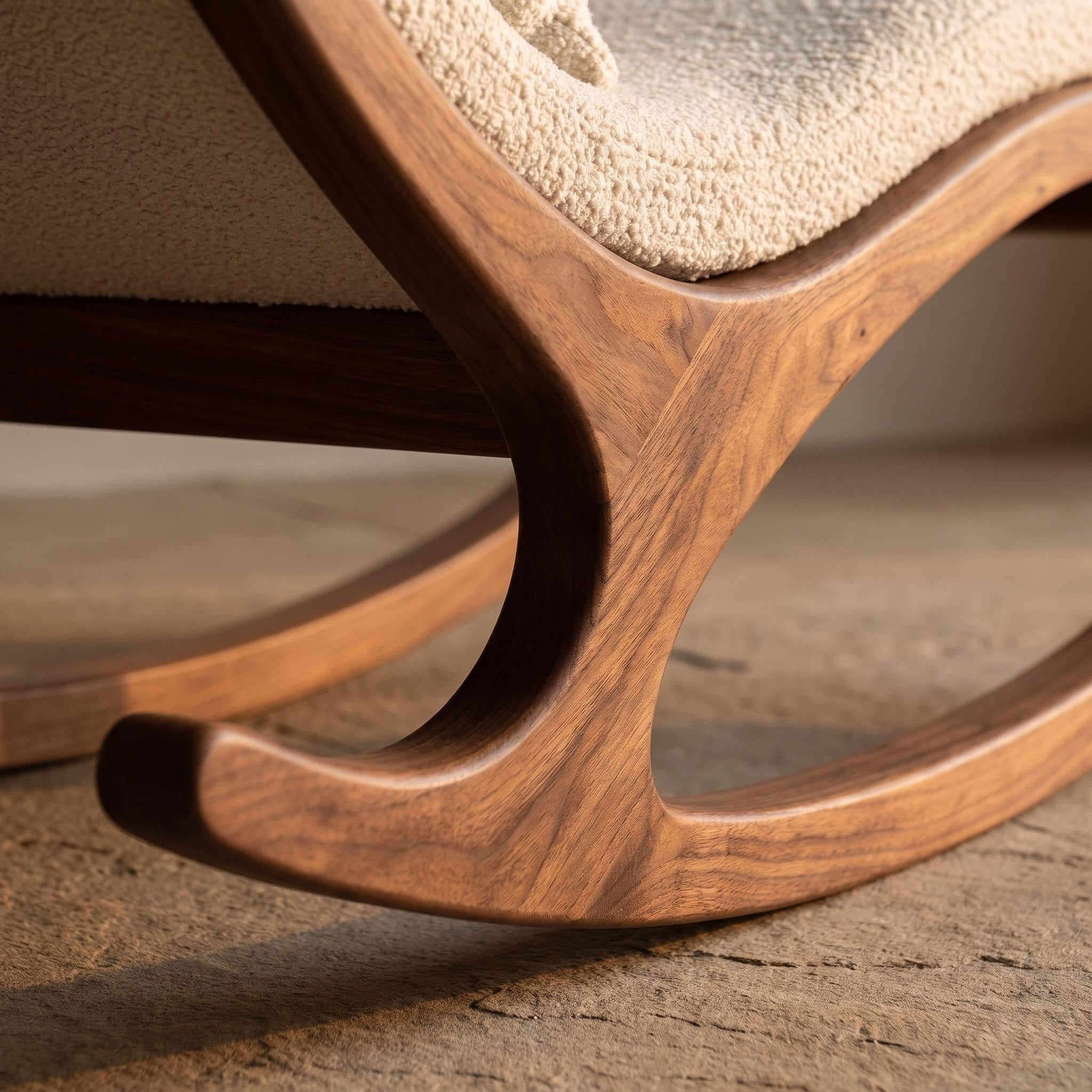 Bay Furniture Rocking Boucle Chaise Lounge