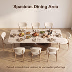 Bay Furniture Double Arch Walnut Base Sintered Stone Dining Table