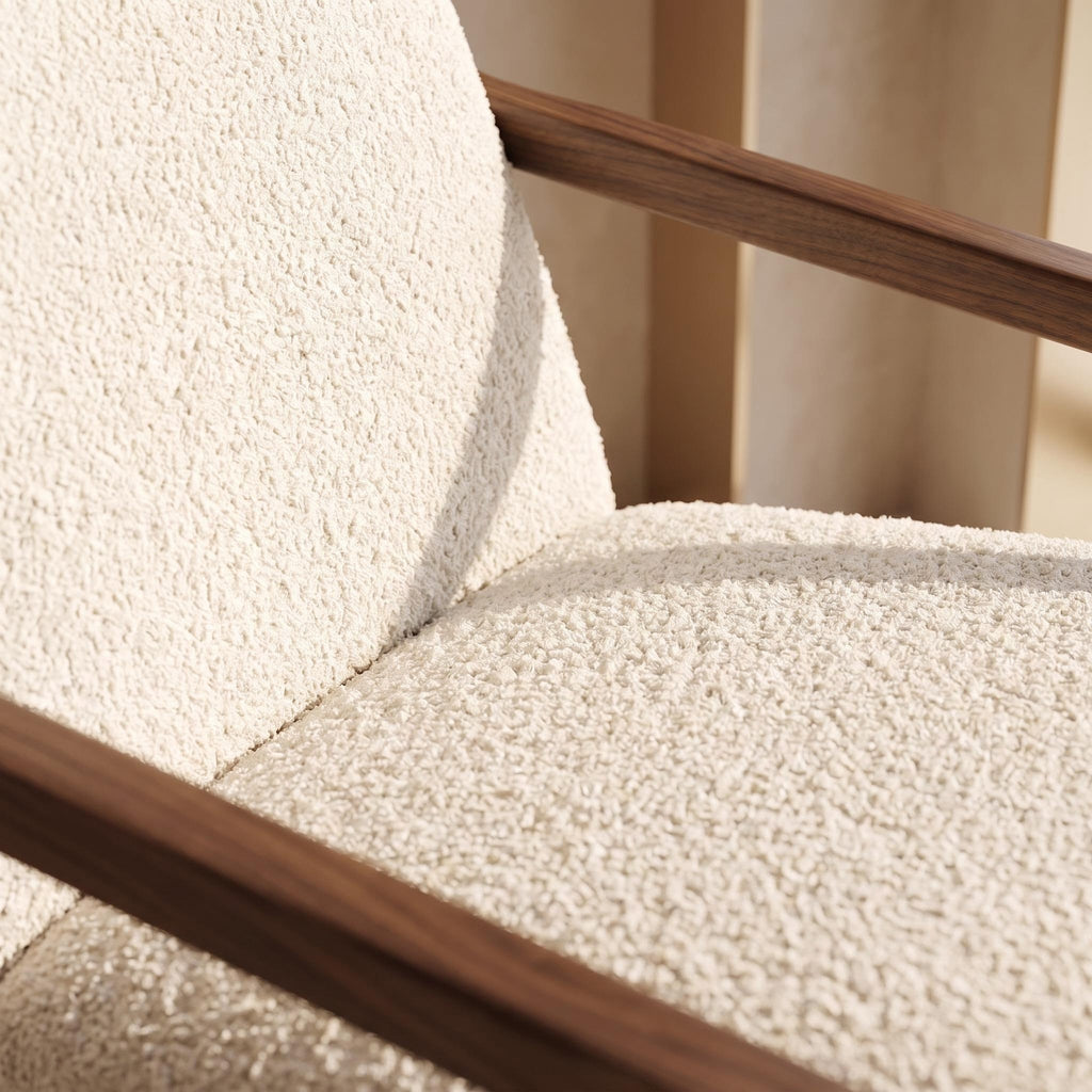 Bay Furniture Open Frame Boucle Accent Chair