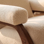 Bay Furniture Rocking Boucle Lounge Chair with Tube Arms
