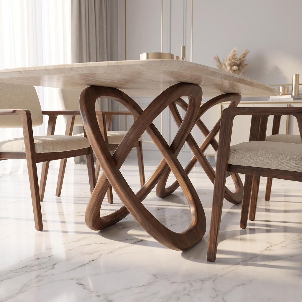 Bay Furniture Cross Leg Sintered Stone Dining Table