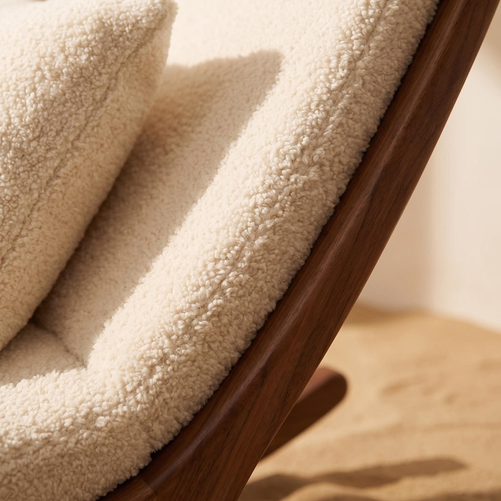 Bay Furniture Rocking Boucle Chaise Lounge