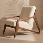 Bay Furniture Open Frame Boucle Accent Chair