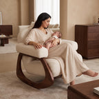 Bay Furniture Rocking Boucle Lounge Chair with Tube Arms