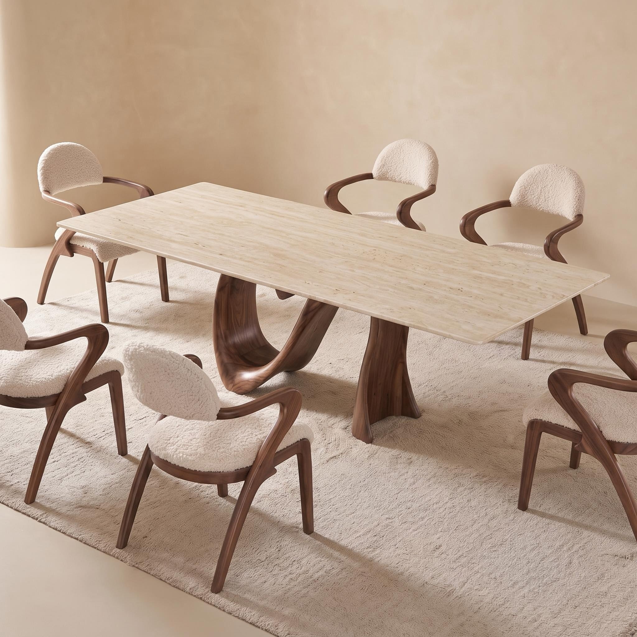 Bay Furniture Mobius Twist Pedestal Sintered Stone Dining Table