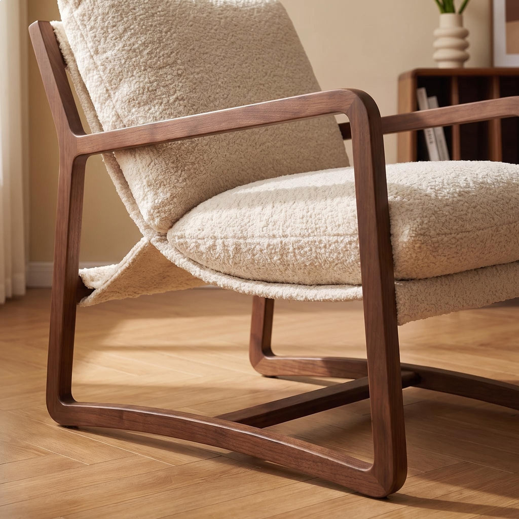 Bay Furniture Sled Base Boucle Accent Chair