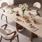 Bay Furniture Mobius Twist Pedestal Sintered Stone Dining Table