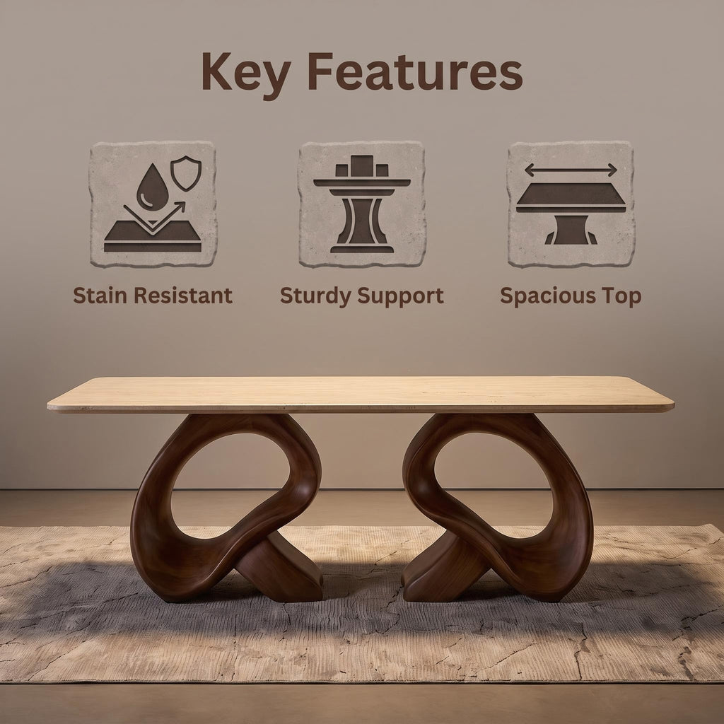 Bay Furniture Twisted Braid Base Sintered Stone Dining Table