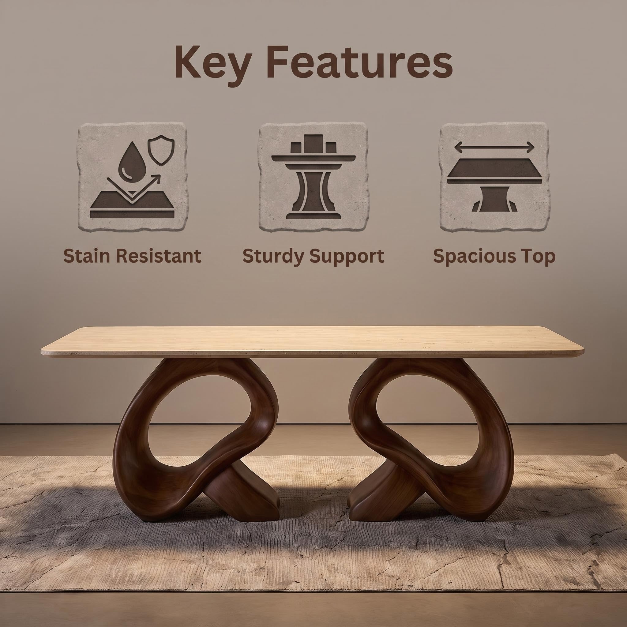 Bay Furniture Twisted Braid Base Sintered Stone Dining Table