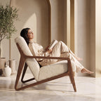 Bay Furniture Open Frame Boucle Accent Chair
