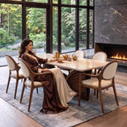 Bay Furniture Wave Spiral Pedestal Sintered Stone Dining Table