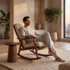 Bay Furniture Rocking Boucle Chaise Lounge