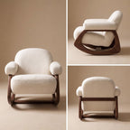 Bay Furniture Rocking Boucle Lounge Chair with Tube Arms