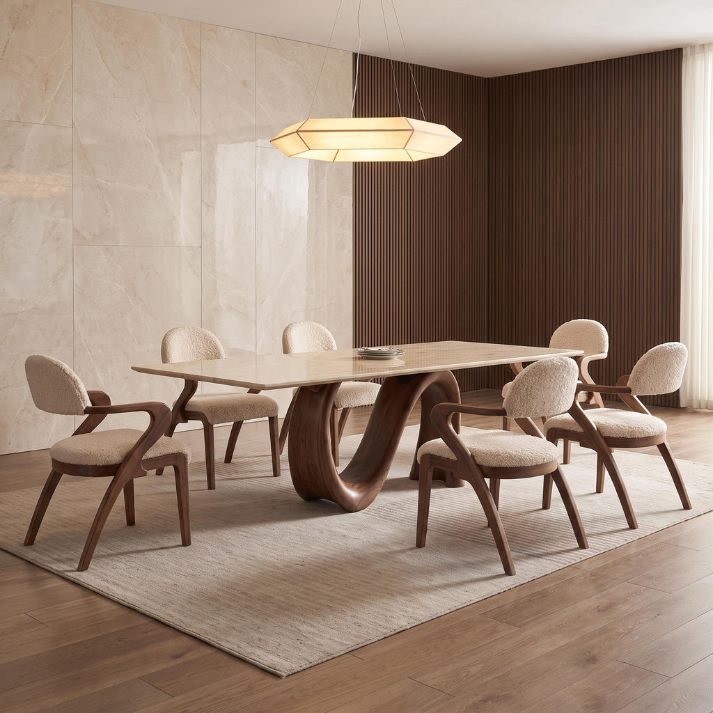 Bay Furniture Mobius Twist Pedestal Sintered Stone Dining Table