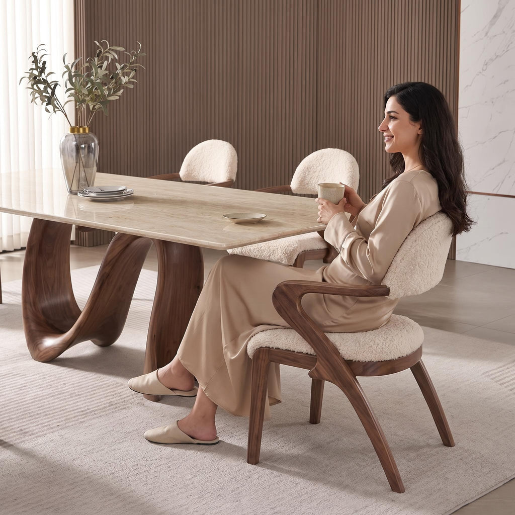 Bay Furniture Mobius Twist Pedestal Sintered Stone Dining Table