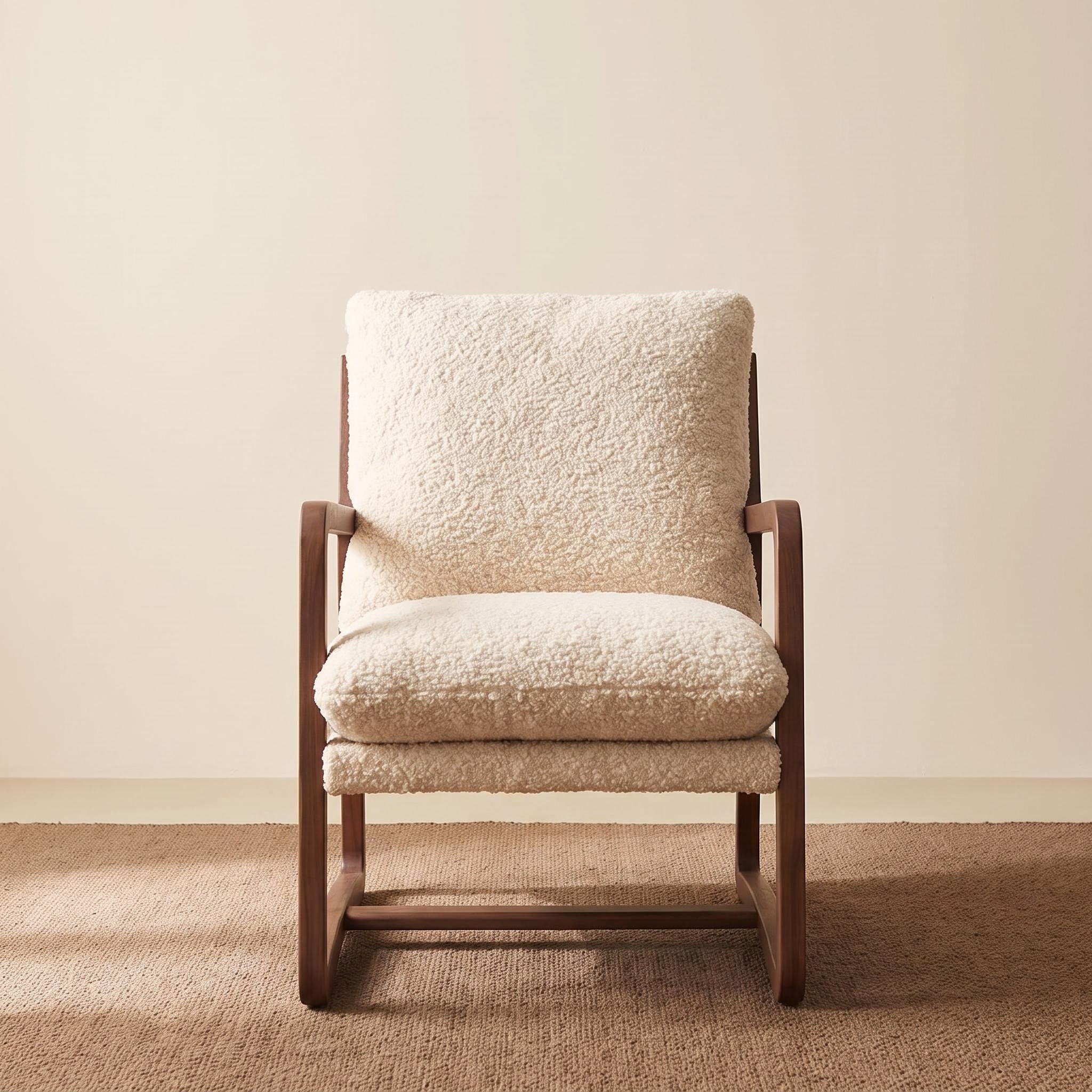Bay Furniture Sled Base Boucle Accent Chair