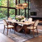 Bay Furniture Wave Spiral Pedestal Sintered Stone Dining Table